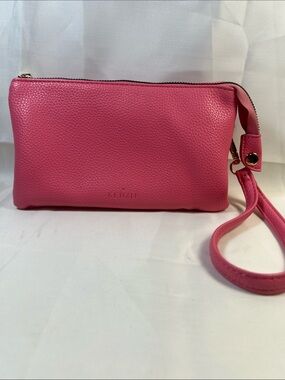 Kedzie Hot Pink Pebble Leather Wristlet